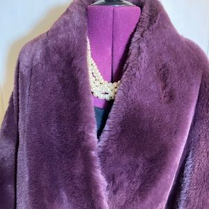 Abercrombie &Fitch purple faux fur coat with pockets